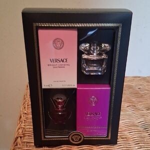 NWT Versace Bright Crystal Women's Set - Pink and Black Gift Set